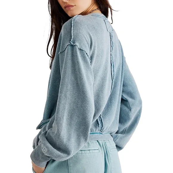 NWT Free People We The Free Anyway Tee in Deep Teal Large - Picture 2 of 4